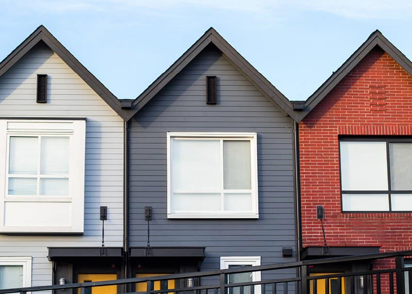 Row houses in suburbia Row houses in suburbia